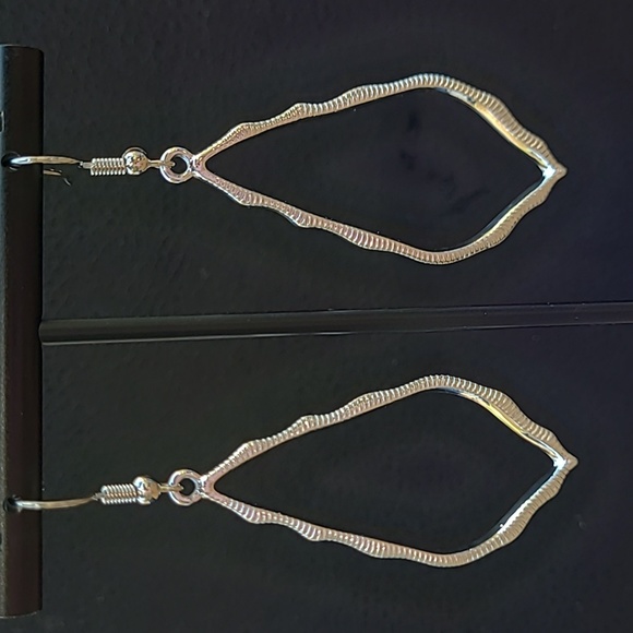 Two Inch Silver-tone Earrings - Picture 2 of 5